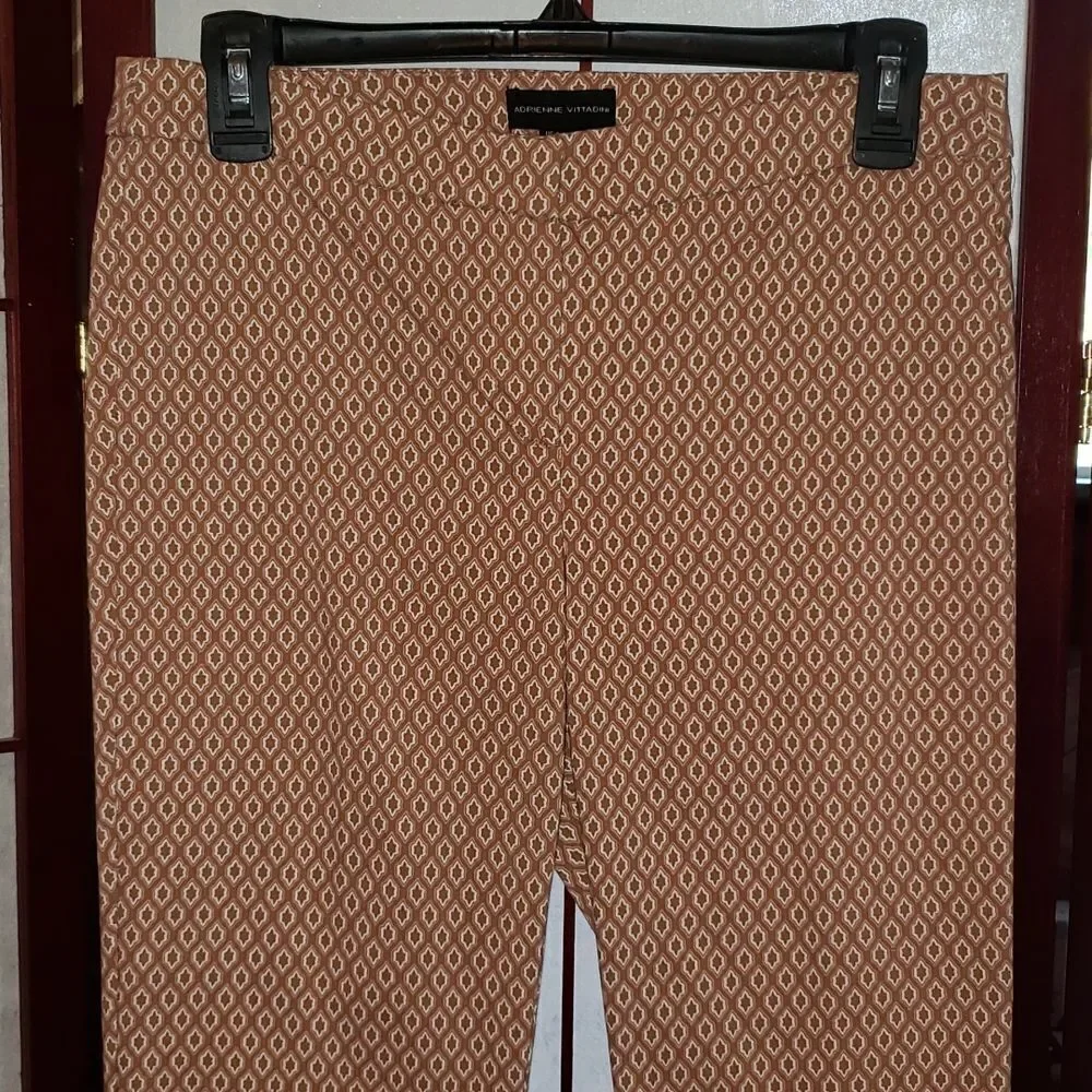 Adrienne Vittadini Brown/Tan Straight Leg Pants